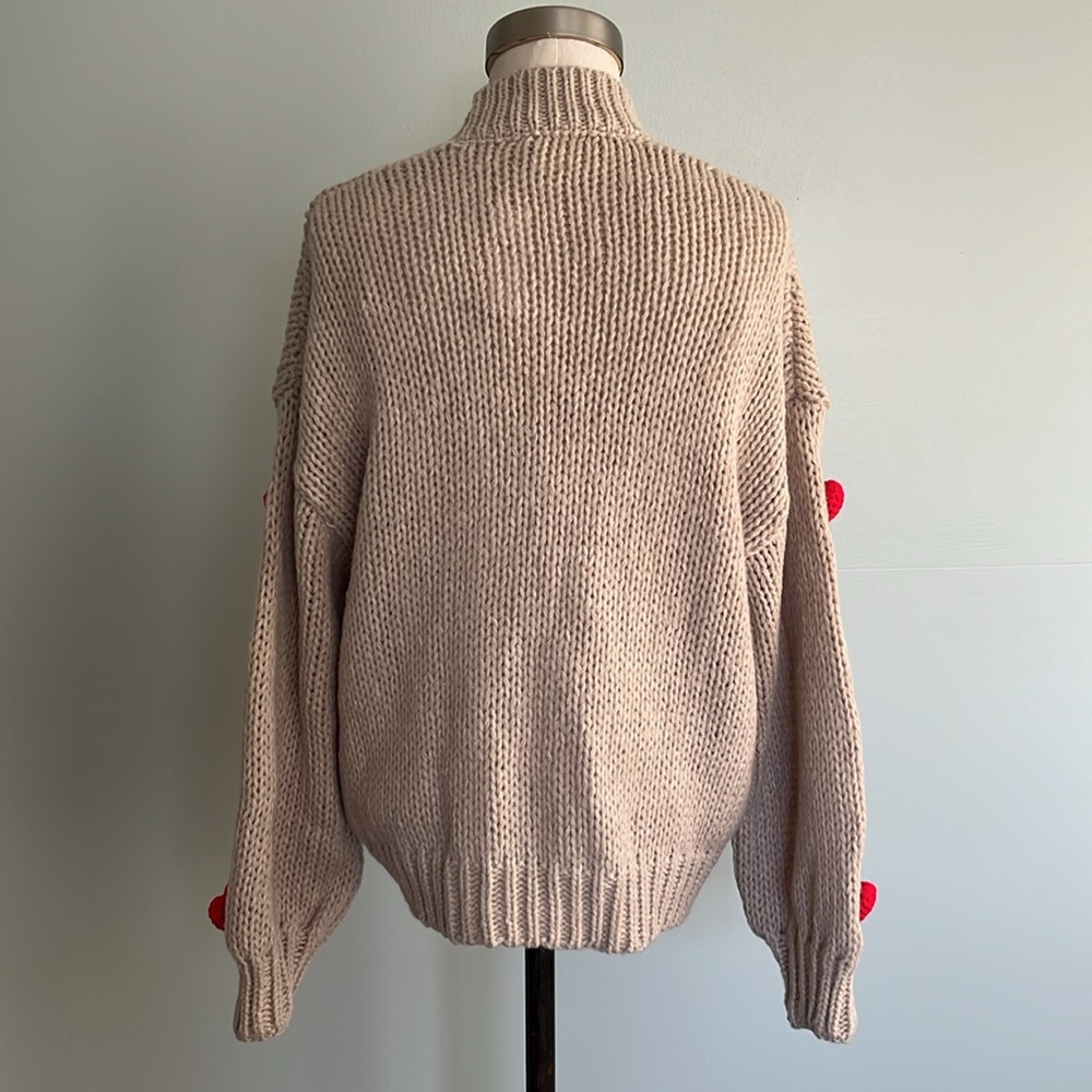 Anthropology Maeve Susanna 3D Heard Tan Cardigan Seeater - Picture 8 of 11